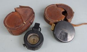 T.G.Co Ltd 1939 MKII military compass in leather case together with J.Halden and Co military