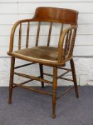 Oak smoker's chair or armchair