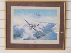 Robert Taylor print 'Spitfire', signed in pencil by Douglas Bader and Wing Commander Johnnie