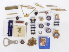 A small collection of enamel badges including Bristol Speedway Supporters Club 1940's/50's, Isle