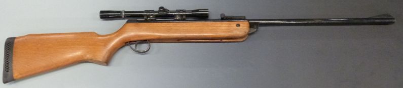 BSA Meteor Mk IV .22 rifle with semi-pistol grip and 4x40 scope, serial number TG99581.