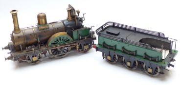 3 1/2 inch gauge 2-2-2 live steam tender locomotive Jenny Lind with twin inside cylinders, reversing