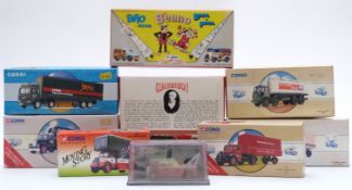 Nine Corgi diecast model commercial vehicles and vehicle sets including Beano, Original Omnibus