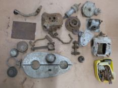 A quantity of vintage motorcycle parts to incl Albion and larger gearbox parts, aluminium chain
