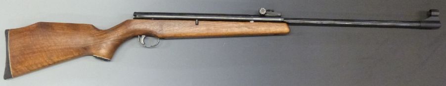 Webley Viscount .22 air rifle with semi-pistol grip, raised cheek piece to the stock and alignment