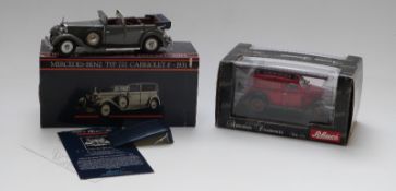 Two 1:24 scale diecast model vehicles Paul's Model Art First Class Collection Mercedes-Benz TYP