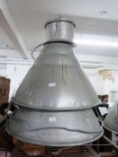 Two industrial/ shopfitting/ haberdashery Superdry light fittings Diameter 69cm