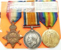 British Army WWl medals comprising 1915/1915 Star, War Medal and Victory Medal, named to 8824 Pte
