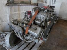 Daimler SP250 Dart V8 engine converted for drag racing or similar with belt driven supercharger,