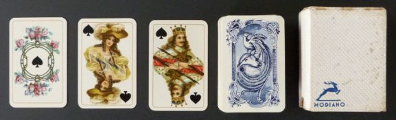 S.D. Modiano, Trieste, Italy patience playing cards. Double ended courts in Rococo style, round