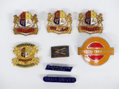 Railway-related enamel badges including Pullman / Pullman Golden Arrow, London Underground,