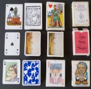 Six single modern English playing card packs to include Playing Politics, Royal Pavilion Brighton,