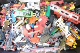 Over 100 Corgi, Matchbox, Britains and similar diecast model vehicles.