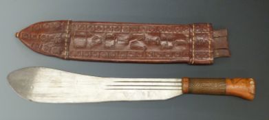 Robert Mole & Son of Birmingham No.335 machete with 37cm blade and wire bound grip, in embossed