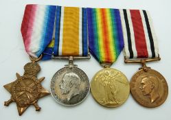 British Army WWI medals comprising 1914/1915 Star, War Medal, Victory Medal and Special Constabulary