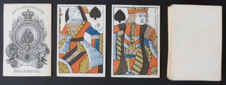 Hall & Bancks, England playing cards. Piquet pack. Old Frizzle ace on smaller cards. Standard full