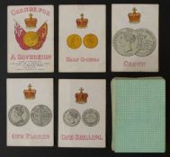 J. Evans & Sons, London. Change for a Sovereign playing card game. Printed by Kronheim & Co, London.