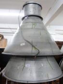 Two industrial/ shopfitting/ haberdashery Superdry light fittings Diameter 69cm