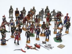 Over 30 Britains and similar diecast model soldiers.