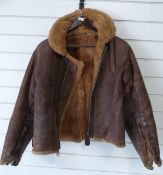 Royal Air Force WWII style leather flying jacket, size small