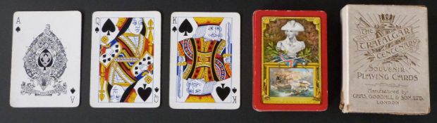 Goodall & Son, London. The Trafalgar Centenary playing card pack. 52 cards in slipcase 1905