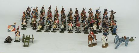 One hundred and two Del Prado Napoleonic model soldiers and three cannon