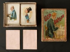 McLoughlin Bros, New York, USA The Game of Old Bachelor playing cards. Square corners. Plain pink