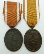 German Nazi WWII two Third Reich West Wall medals