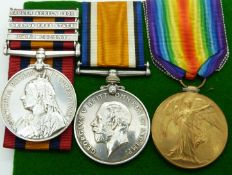 British Army Queens South Africa Medal with clasps for Cape Colony, Orange Free State, South