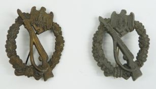 German Army WWII Infantry assault badges, one stamped S H V Co 41