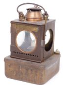 LNER railway signal oil lamp marked LNER Rd No 711205 Welch patent and with brass plaque for Lamp