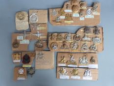 British Army collection of cap badges including Leeds Pals, Gurkhas, 7th Battalion Manchester