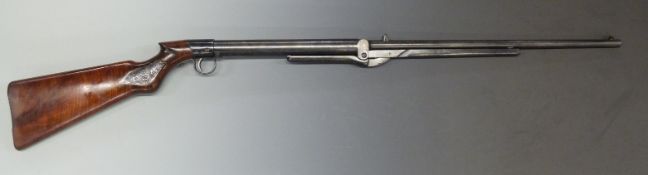 BSA Lincoln Jeffries .22 air rifle with chequered semi-pistol grip and monogrammed serial number