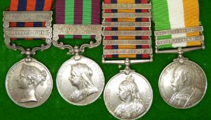 British Army medal group for 5506 Sgt J Blackhurst, Kings Royal Rifle Corps, comprising the India