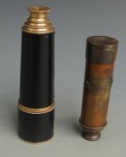 WWI Ottway brass telescope dated 1915 together with an undated Ross of London example