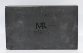 Master Replicas Star Wars Revenge of the Sith Qui-Gon Jinn Lightsaber SW-151 on display stand in