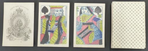 Woolley & Sabine, England playing cards. Old Frizzle ace (anonymous). Standard full length courts.