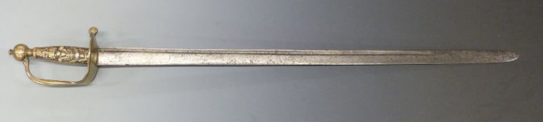 British Army cast brass hilted Infantry hanger / sword for 23rd Regiment of Foot Royal Welsh