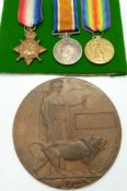 British Army WWI medals comprising 1914/1915 Star and War Medal, named to 22283 Pte W P Hickman