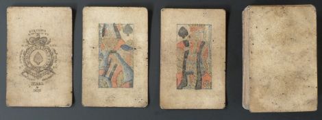 Hall & Son, England playing cards. Small Garter ace. GIII, No. 16. Standard full length courts.