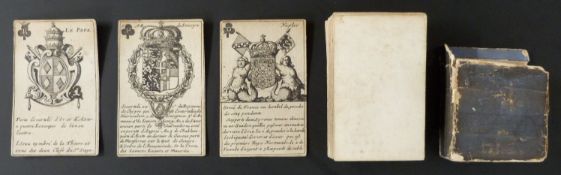 M. de Brianville , Lyons, France playing cards. Jeu d’Armoiries heraldic cards. Black and white