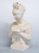 Large plaster bust of a classical figure, height 59cm