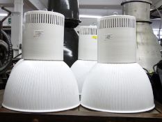 Four white industrial/ shopfitting/ haberdashery Superdry light fittings