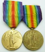 British Army / Royal Navy WWI medals comprising two Victory Medals named to 31840 A Lowes RN and