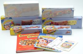 Six Corgi Classics Chipperfields Circus diecast model vehicles and vehicle sets comprising