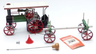 Mamod TE1A live steam tractor with log trailer and accessories