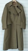 British Army REME greatcoat by Meggitt & Co with regimental buttons, size large