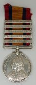 British Army Queen's South Africa Medal with clasps for Cape Colony, Orange Free State, Transvaal,