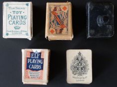 Woolley & Co, London, England.  Small ‘toy’ playing cards. Double-ended red and black courts. 52
