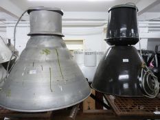 Two industrial/ shopfitting/ haberdashery Superdry light fittings largest Diameter 69cm